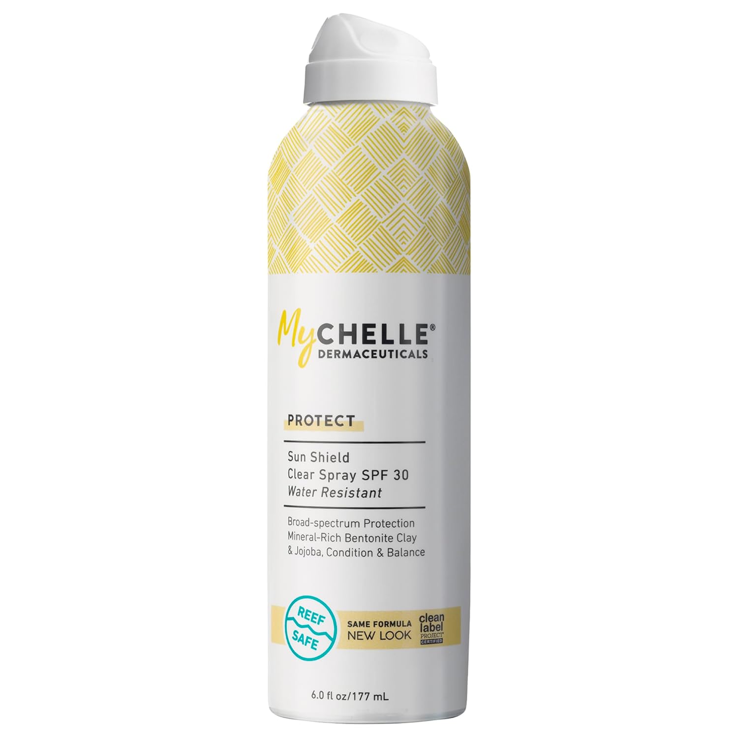 MyChelle Dermaceuticals Sun Shield Clear Spray SPF 30 (6 Fl Oz) - Zinc Sunscreen Spray with Bentonite Clay and Jojoba - Balances Oil Levels and Conditions Skin - Water Resistant for 80 Minutes