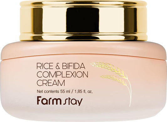 Farmstay Rice & Bifida Complexion Cream - Hydrating & Skin-Nourishing Face Cream With Fermented Rice Extract And Bifida Lysate For Radiant, Even-Toned Skin, 1.85 Fl.Oz