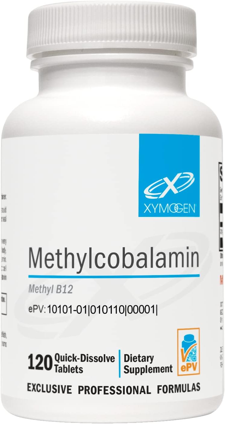 XYMOGEN Methylcobalamin 5,000 mcg - Vitamin B12 Supplement in Small, Pleasant-Tasting Tablets - Supports Healthy Methylation, Neurological Health, a Healthy Immune System (120 Tablets)