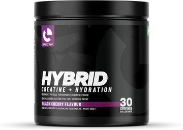 Efectiv Hybrid Creatine Plus Hydration | 5G Creatine Monohydrate Powder | Added Electrolytes | Astrogin For Increased Absorption | 30 Servings | 300 Grams (Black Cherry)