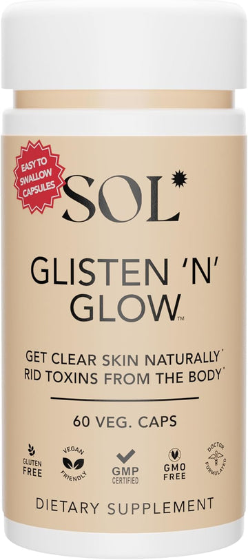 Glisten ‘N’ Glow Supplement: Skin Vitamins For Women – Biotin, Collagen & Skin-Loving Vitamins A, B, C, E For Clear Complexion & Youthful Glow, 60 Easy To Swallow Capsules