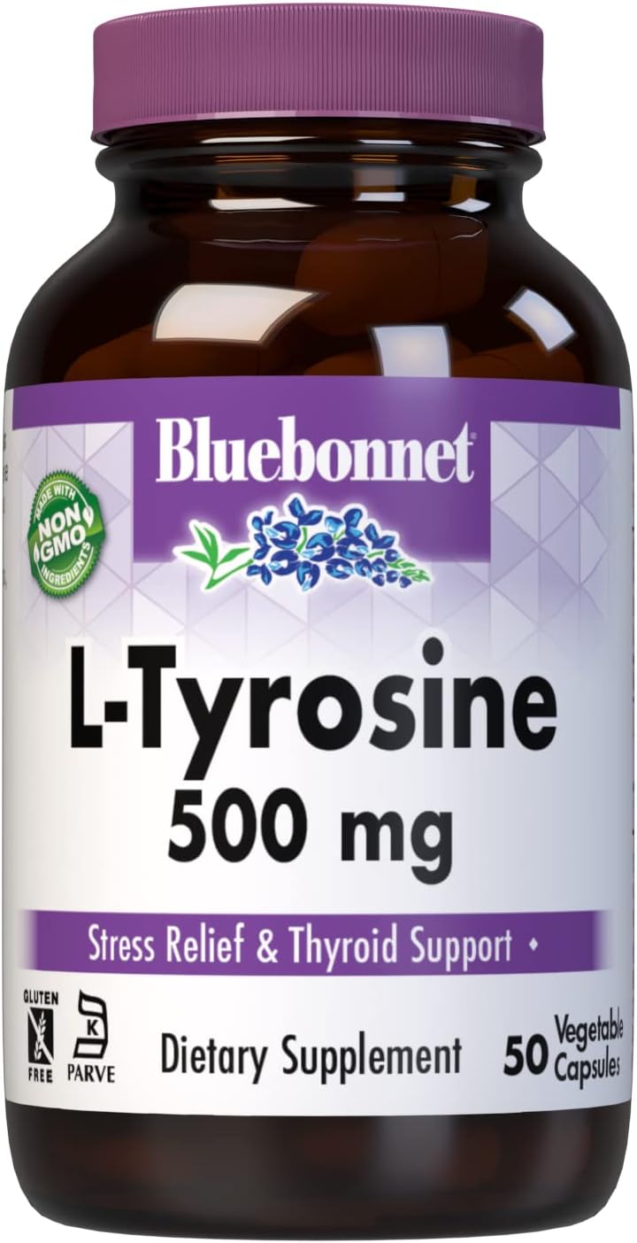 Bluebonnet Ltyrosine 500 Mg Vitamin Capsules, 50 Count