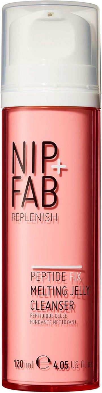 Nip+Fab Peptide Fix Melting Jelly Cleanser, 120 Ml, With Mix Of Peptides, Suitable For All Face Skin Types, Hydrates And Plumps, Anti Pores, Anti-Aging, Boosting Collagen Production