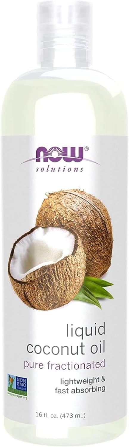 Now Foods Solutions, Liquid Coconut Oil, Light And Nourishing, Promotes Healthy-Looking Skin And Hair, 16-Ounce