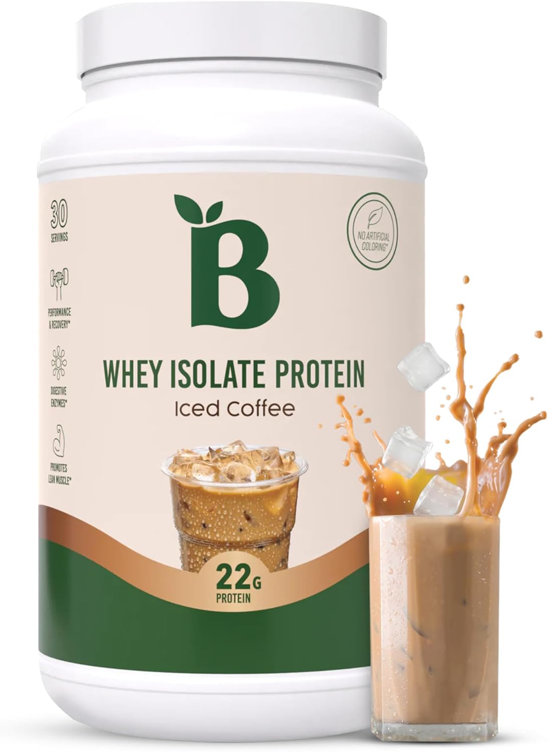 Bloom Nutrition Whey Isolate Protein Powder, Iced Coffee - Pure Iso Po