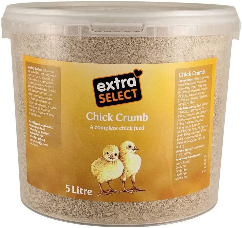 Extra Select Chick Crumbs Complete Chick Feed Tub, 5 Litre?07CCB5