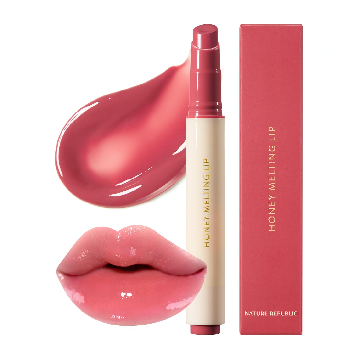 Nature Republic Honey Melting Lip (03 Berry) Soft Lip Stick, Korean Lip, Lip Gloss, Glow Lip, Glossy, Lip Balm, Lip Crayon, Jelly Gloss, Lip Pen, Tint,Valentines Day Gifts, Korean Make Up