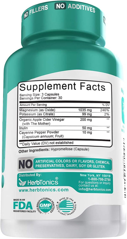 Herbtonics Oxygen Based Colon Cleanse and Detox Digestive System Formula | with Apple Cider Vinegar | 90 Vegan Pills Capsules for | Women and Men | Cleanser Supplement