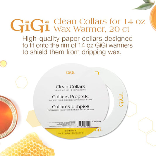 Gigi Clean Collars For 14-Ounce Wax Warmers, 20 Pieces