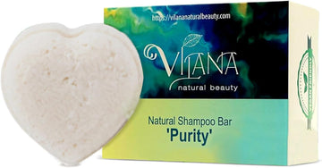 Purity Natural Shampoo Bar 70g by Vilana | Vegan Shampoo Bar – Nourishes, Moisturises & Helps Restore Healthy Hair Structure | Sulphate Free Hair Shampoo Bar, Suitable for Normal, Weak & Damaged Hair