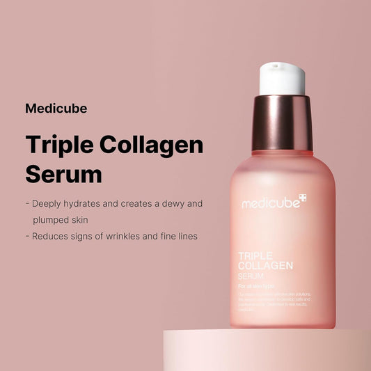 Medicube Triple Collagen Serum 1.85 Fl.Oz - Nourish Dull Skin With Triple Collagen Complex - A Lightweight Serum With Niacinamide And Hyaluronic Acid - Korean Skincare