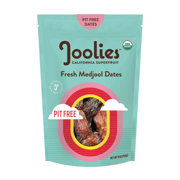 Joolies Organic Pit-Free Medjool Dates | 9 Ounce Pouch| Fresh California Grown Fruit | Vegan, Gluten-Free, Paleo, No Sugar Added | Great Source Of Fiber & Antioxidants