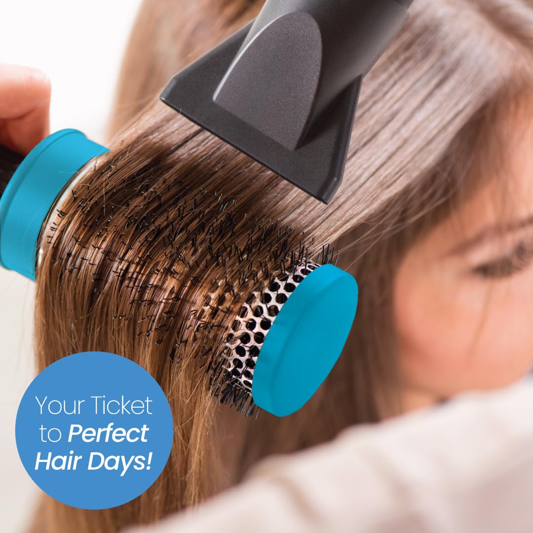 Forpro Professional Collection Expert Stylist Choice Nano Ceramic Hair Brush, 100% Natural Anion Bristle, Silicone Ergonomic Handle, 2" Ceramic Round Brush, Matte Blue : Beauty & Personal Care