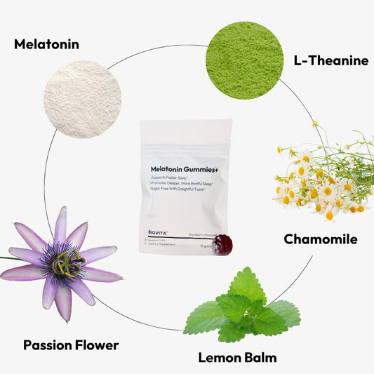 Bigvita Melatonin Gummies+ | Natural Sleep Support With L-Theanine, Chamomile & Botanicals, Rest & Recharge