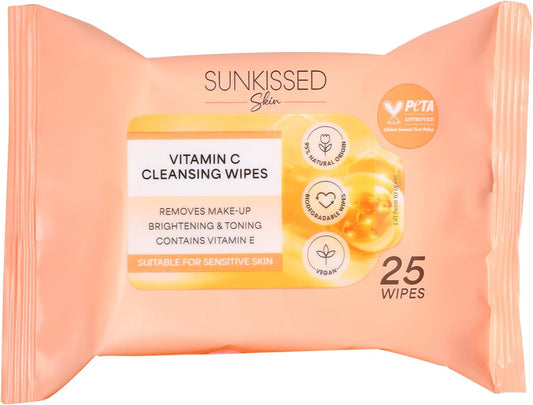 Sunkissed Skin Vitamin C Cleansing Wipes 25 Pack
