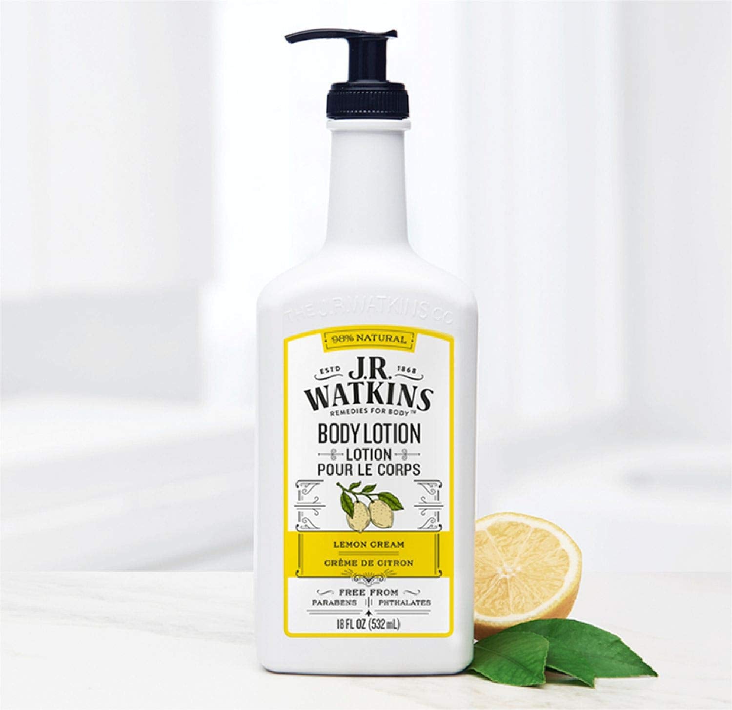 J.R. Watkins Natural Hand & Body Lotion, Lemon Cream, 18 Ounce (Pack of 6) : Beauty & Personal Care