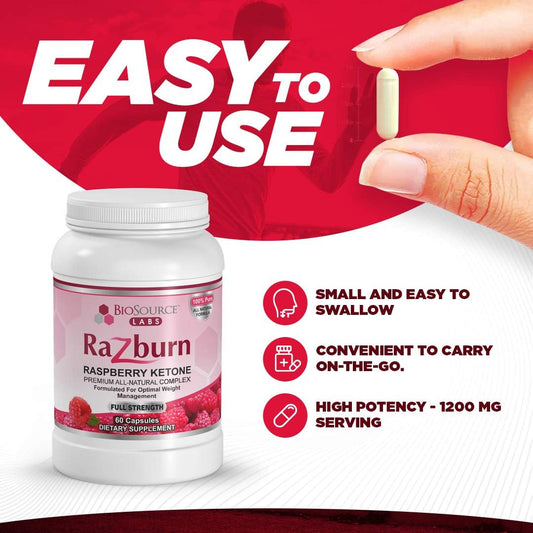 Razburn – Premium Thermogenic Complex Pills With Permium Ingredients, Caffeine, & Green Tea Extract For Men & Women (60 Vegetarian Capsules)