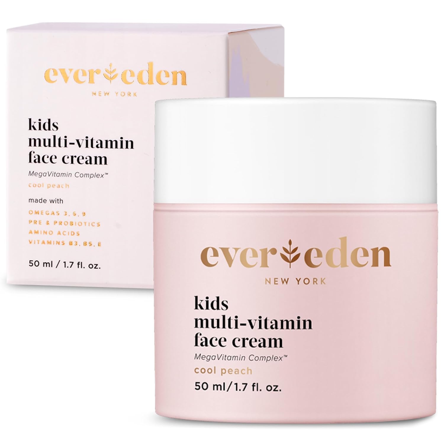 Evereden Kids Face Cream: Cool Peach, 1.7 Oz. | Kids Face Lotion | Clean And Non-Toxic Kids Face Moisturizer | Multi-Vitamin Skin Care For Kids