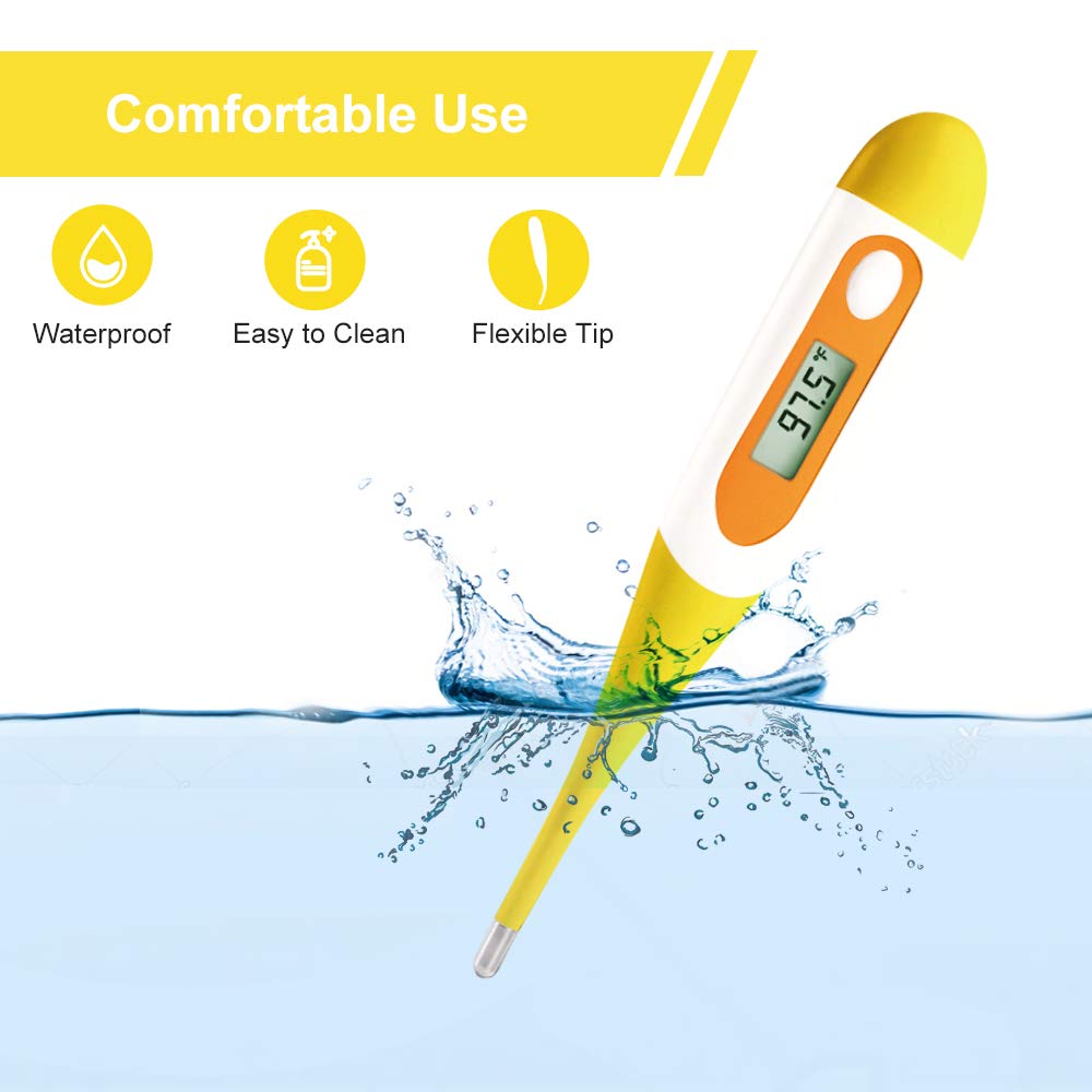 Digital Oral Thermometer for Adult and Kid, Easy@Home Accurate Fast Reading Body Temperature Thermometer for Oral and Underarm Measurement with Fever Alarm?EMT-021B-Yellow : Health & Household