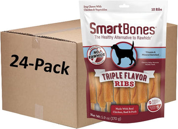 Smartbones No Artificial Colors Or Preservatives Rib And Wing Chews, Treat Your Dog To A Fun Shapped Triple Flavor Chew