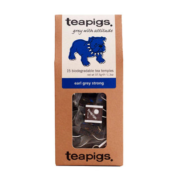 Teapigs Earl Grey Strong Tea, Caffeinated, Vegan, 15 Bags (Pack Of 6)