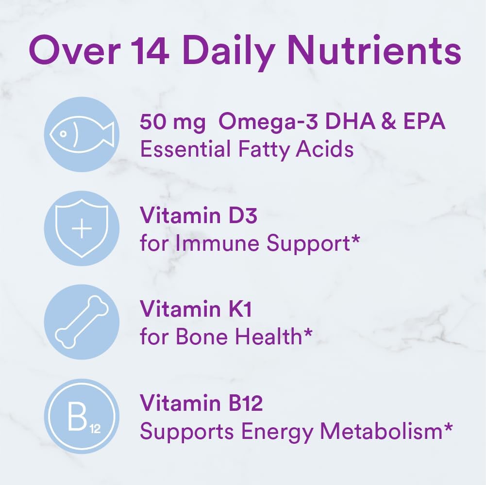 SmartyPants Toddler Multivitamin Gummies: Omega 3 Fish Oil (EPA/DHA), Vitamin D3, C, Vitamin B12, B6, Vitamin A, K & Zinc for Immune Support, Gluten Free, Three Fruit Flavors, 90 Count (30 Day Supply) : Health & Household