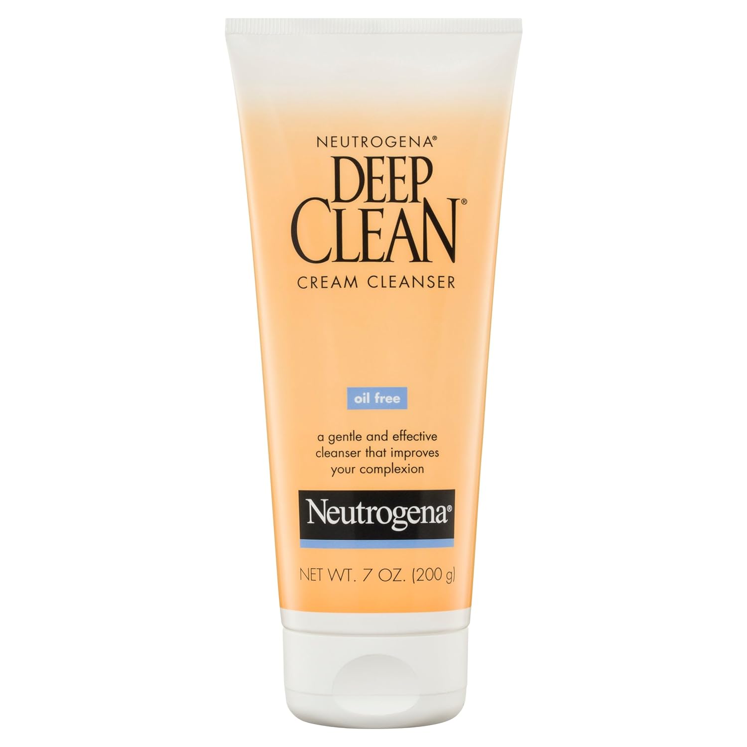 Neutrogena Deep Clean Daily Facial Cream Cleanser With Beta Hydroxy Acid To Remove Dirt, Oil & Makeup, Alcohol-Free, Oil-Free & Non-Comedogenic, 7 Fl. Oz