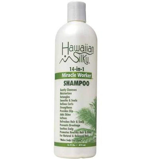 Hawaiian Silky 14-In-1 Miracle Worker Shampoo, 16 fl oz - Daily Treatment for All Hair Types - Restore Chemically Damaged Hair