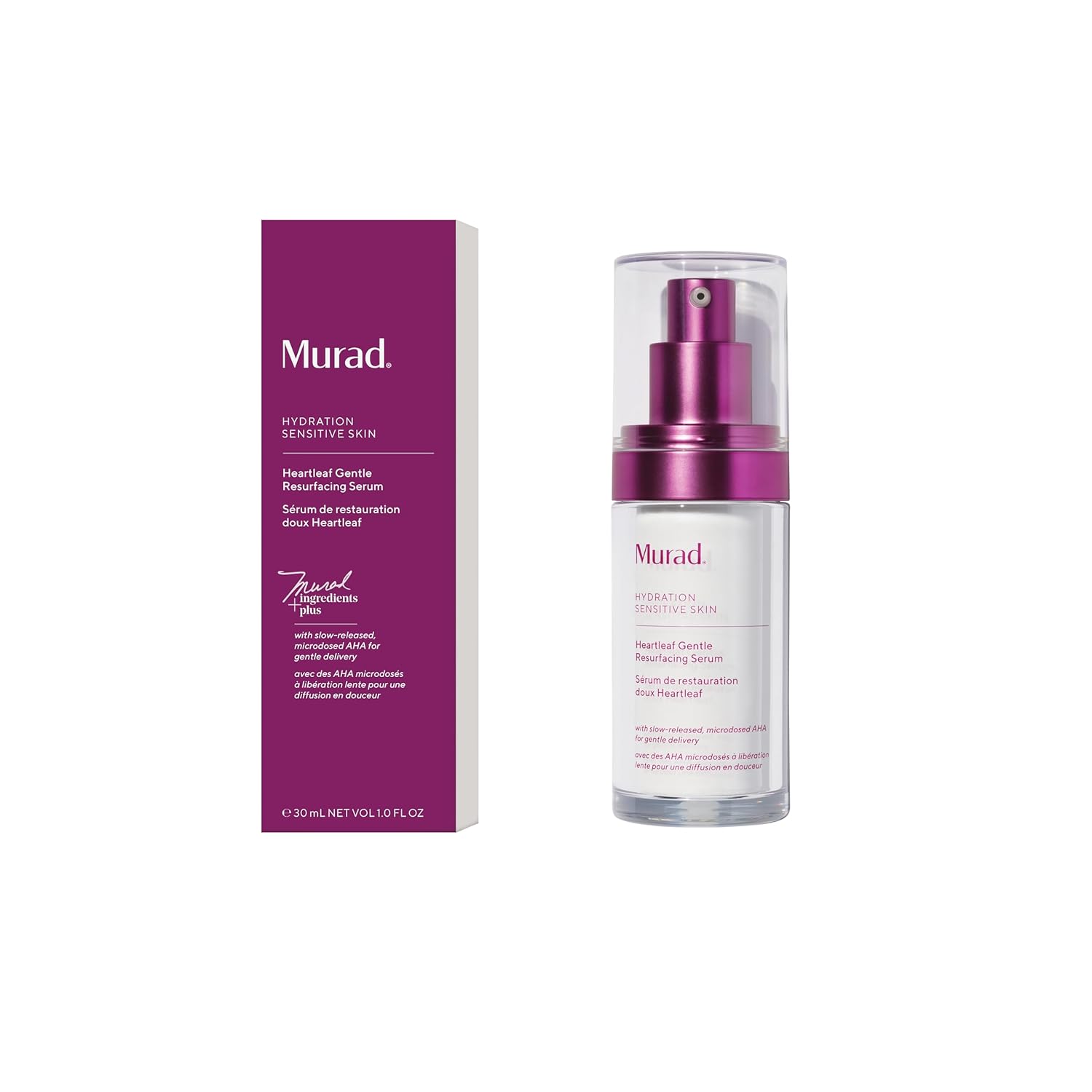 Murad Heartleaf Gentle Resurfacing Serum For Sensitive Skin - Microdosed Glycolid Acid And Aha To Polish And Resurface Skin To Improve Radiance And Smooth Fine Lines - 1.0 Fl Oz