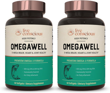 OmegaWell Fish Oil: Heart, Brain, and Joint Support | 800 mg EPA 600 m