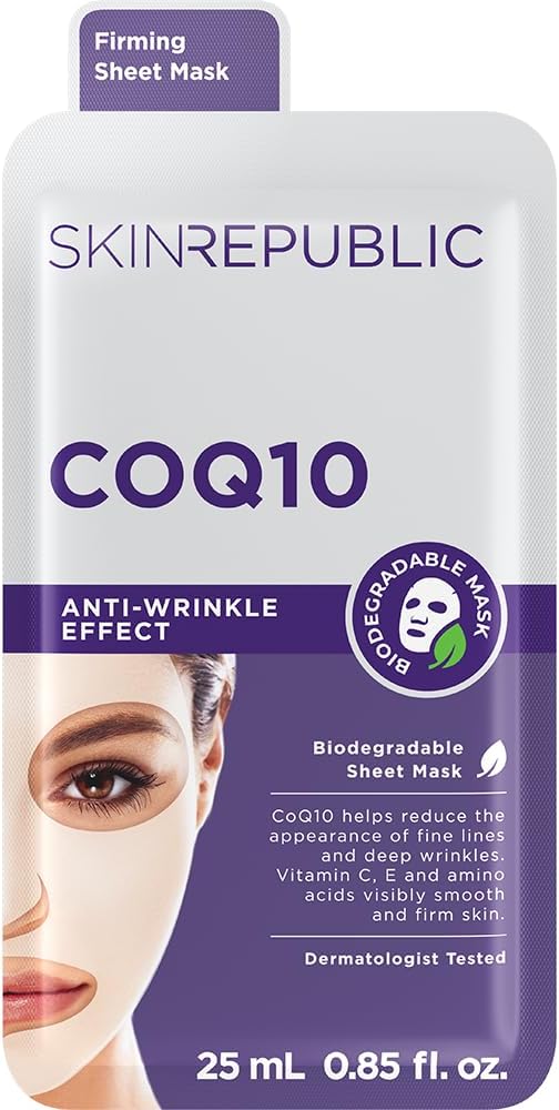 Skin Republic Caviar + Coq10 Skin Repair Face Mask | Hydrates Dry Skin | Reduces Fine Lines & Wrinkles | Enhances Skin Firmness | Made In Korea (Pack Of 1)