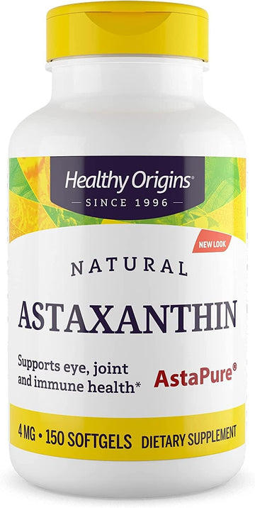 Healthy Origins Astaxanthin (Complex), 4 mg - Supports Heart Health, Immune System & Joint Health - High-Quality, Gluten-Free Supplement - 150 Softgels