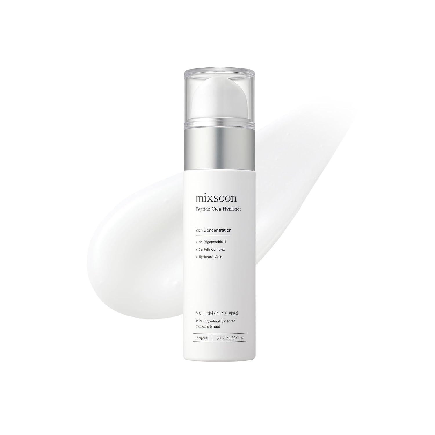 Mixsoon Peptide Cica Hyal-Shot Hyaluronic Acid Serum Egf & Adenosine Moisturizing Korean Skincare Serum 1.69 Fl.Oz/50Ml : Beauty & Personal Care