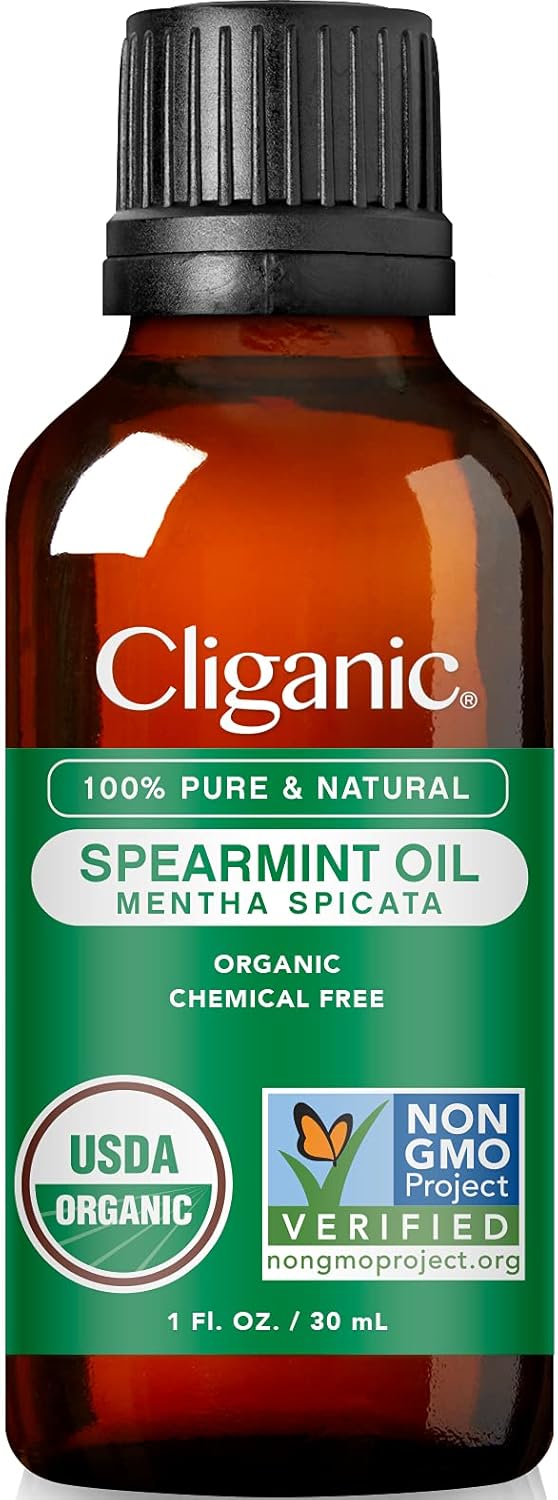 Cliganic Organic Spearmint Essential Oil, 1Oz - 100% Pure Natural Undiluted, For Aromatherapy | Non-Gmo