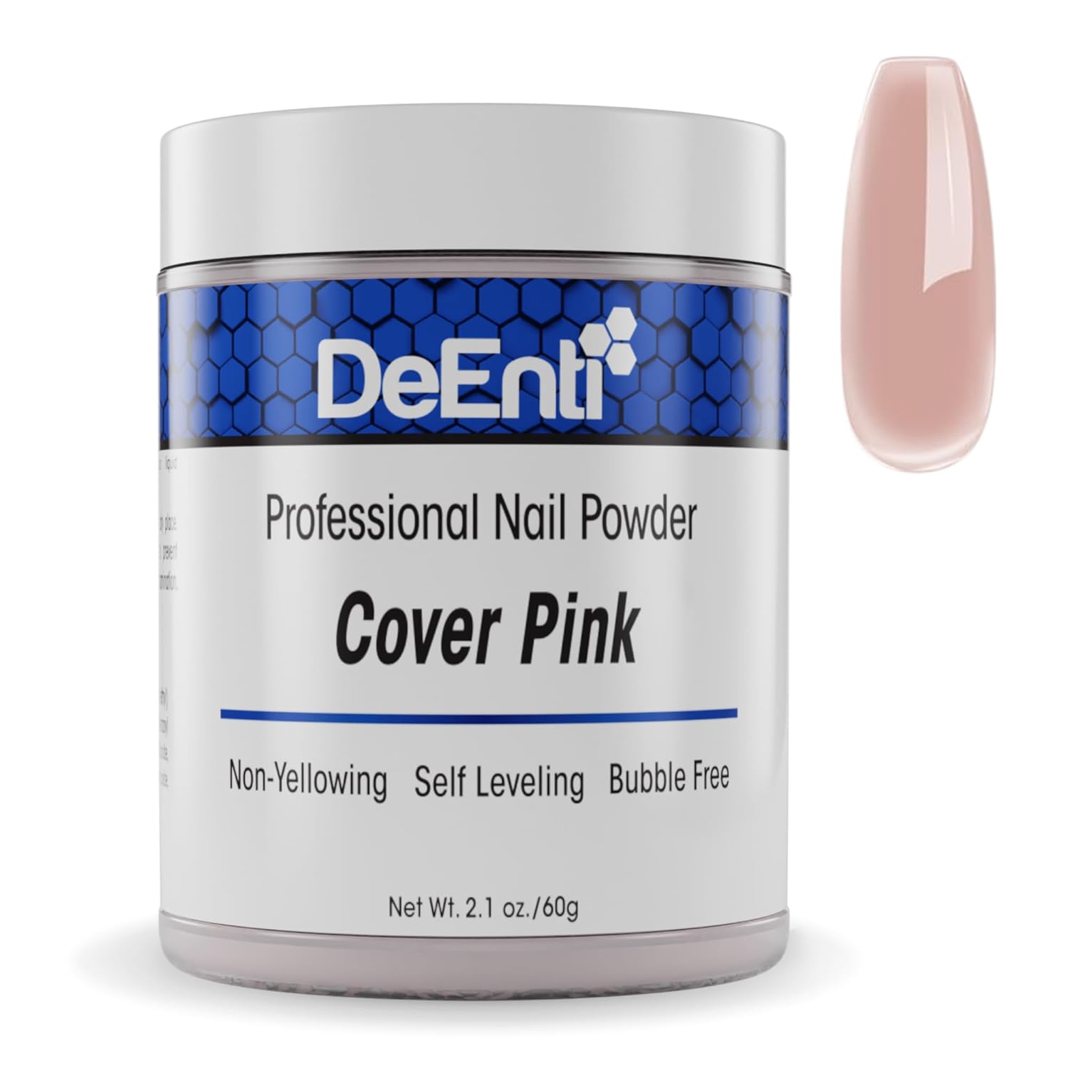 Deenti Acrylic Nail Powder, 2Oz Cover Pink Acrylic Powder Dip For Nails, Long Lasting Salon Quality, Bubble Free Professional Nail Powder For Manicure Nail Art, Fake Nails, Nail Carving & Extensions