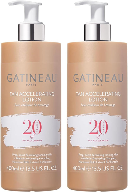 Gatineau - Tan Accelerating Lotion Duo Pack (400Ml X 2 Bottles), Enhance Natural Tanning, For Face & Body