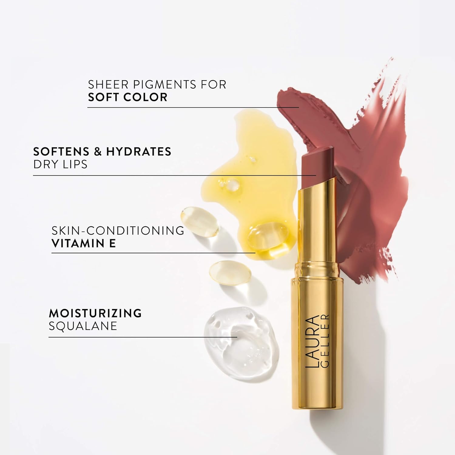 Laura Geller New York Jelly Balm Moisturizing Tinted Lip Balm - In The Buff - Hydrating Vitamin E - Semi-Shine Finish : Beauty & Personal Care