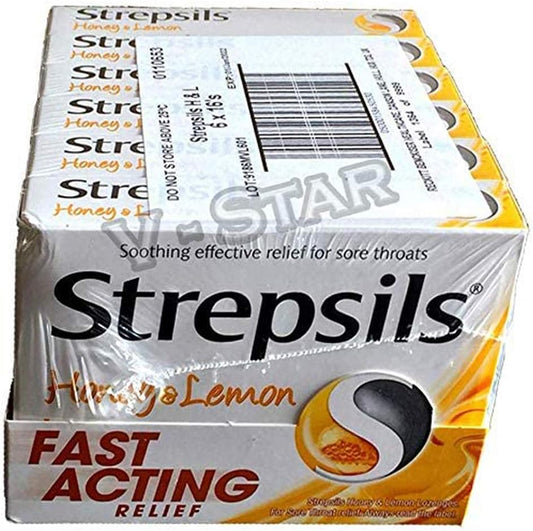 Full Box Of Strepsils (16 X 6 Boxes) (Honey & Lemon)