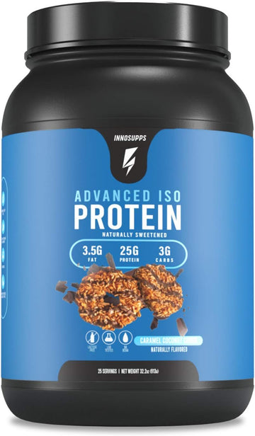 Innosupps Advanced Iso Protein | 100% Whey Isolate Protein Powder | No Artificial Sweeteners| Low Fat, Low Carbs | 25G Of Protein | Hormone Free, Gluten Free, Soy Free |(Caramel Coconut Cookie)