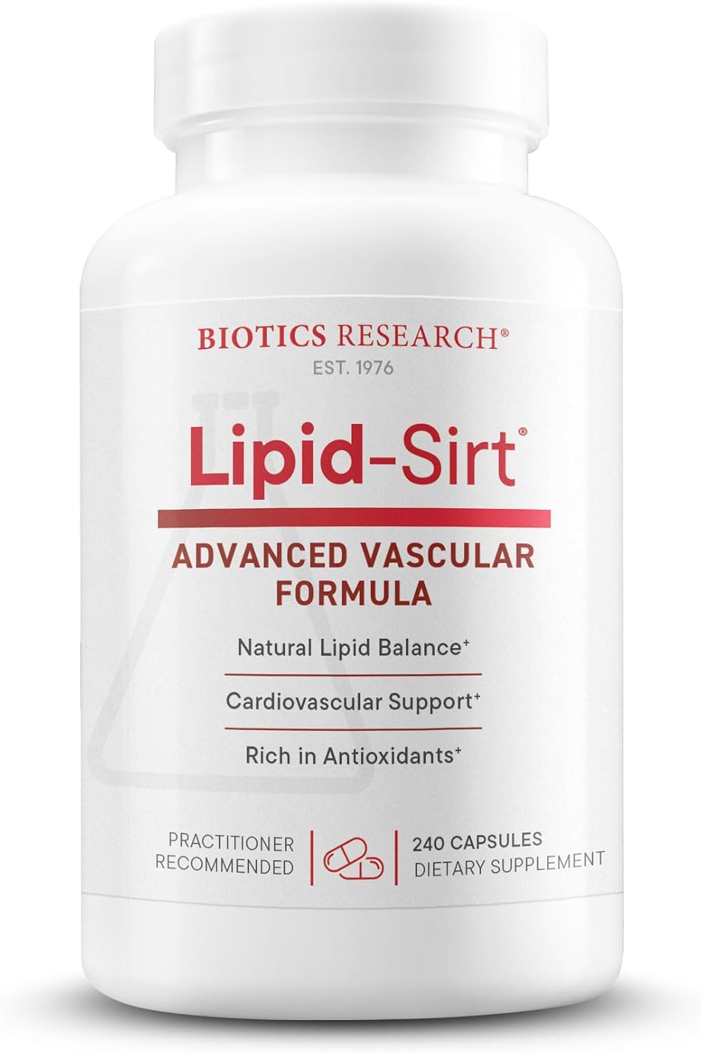 Biotics Lipid Sirt Supports Vascular Integrity, Supports Healthy Lipids And Cardiovascular Health 240 Capsules