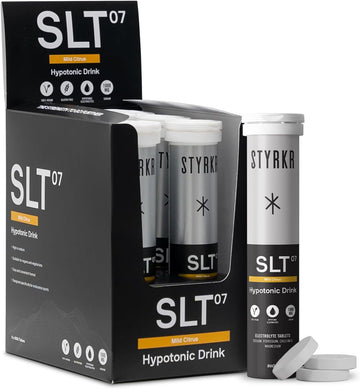 Electrolytes Tablets By Styrkr - Citrus - 6X Pack Of 12 Hydration Tablets - 1000Mg Per Serving - 4X Higher Salts - Used By Endurance Athletes - Advanced Quad-Blend Formulation - Slt07 12X Per Tube