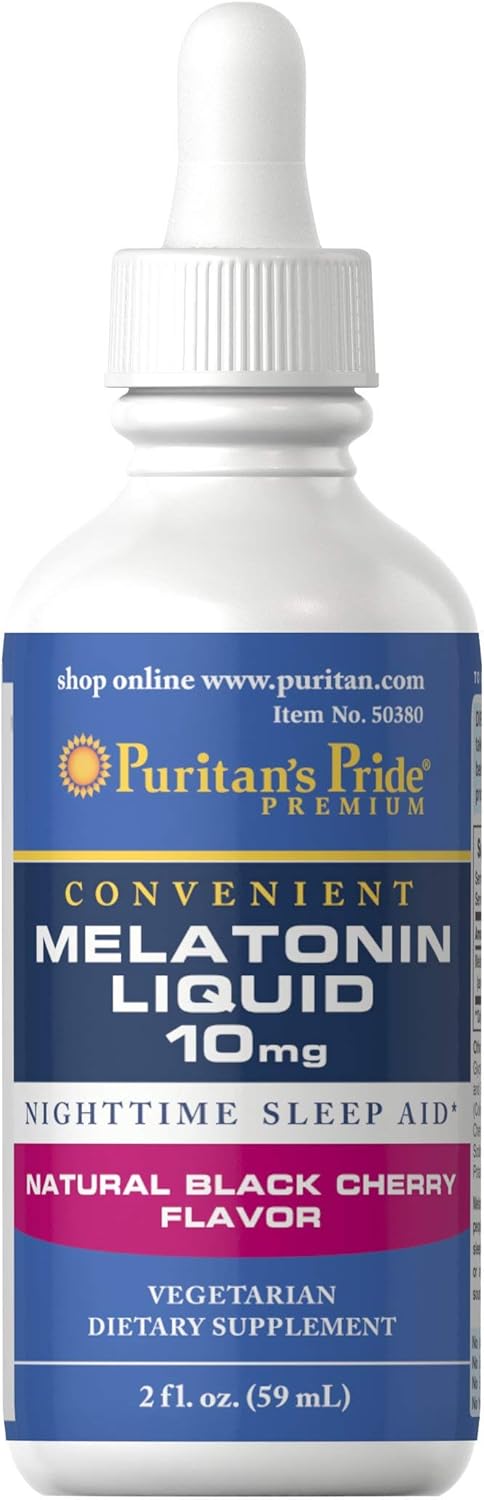 Puritan's Pride Melatonin Liq 10 mg Black Cherry avor- Liq