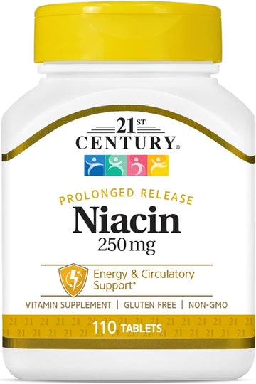 21st Century Niacin 250 mg Tablets, 110-Count (Pack of 2)