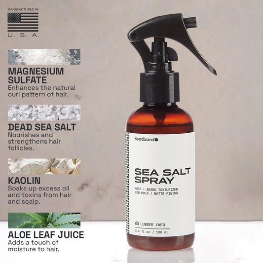 Beardbrand Sea Salt Spray For Men – Hair Texture Spray Adds Instant Volume, For Lightweight Natural Textured Look, Pearl Snap Scent, Achieve Effortless Style & All-Day Hold