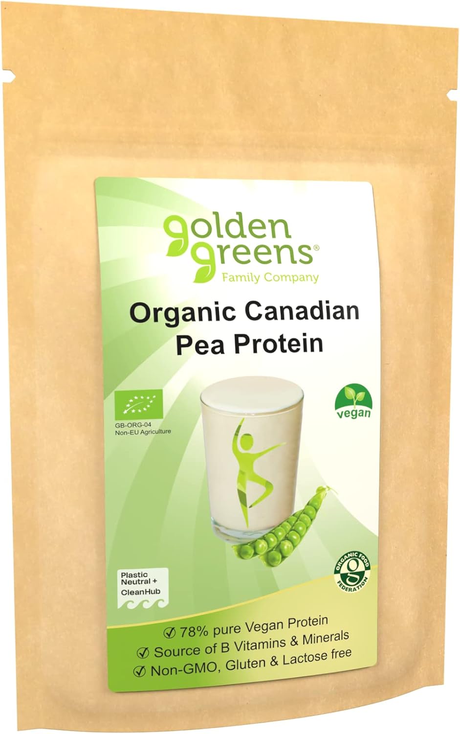 Golden Greens Organic Canadian Pea Protein Powder 500G