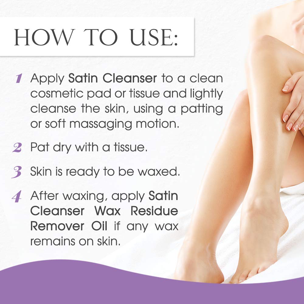 Satin Smooth Pre Wax Cleanser - Antiseptic Formula For Pre Wax Hair Removal Skin Prep, Deep Cleansing & Irritation-Free Waxing, Afterwax Care, 16 Oz : Beauty & Personal Care