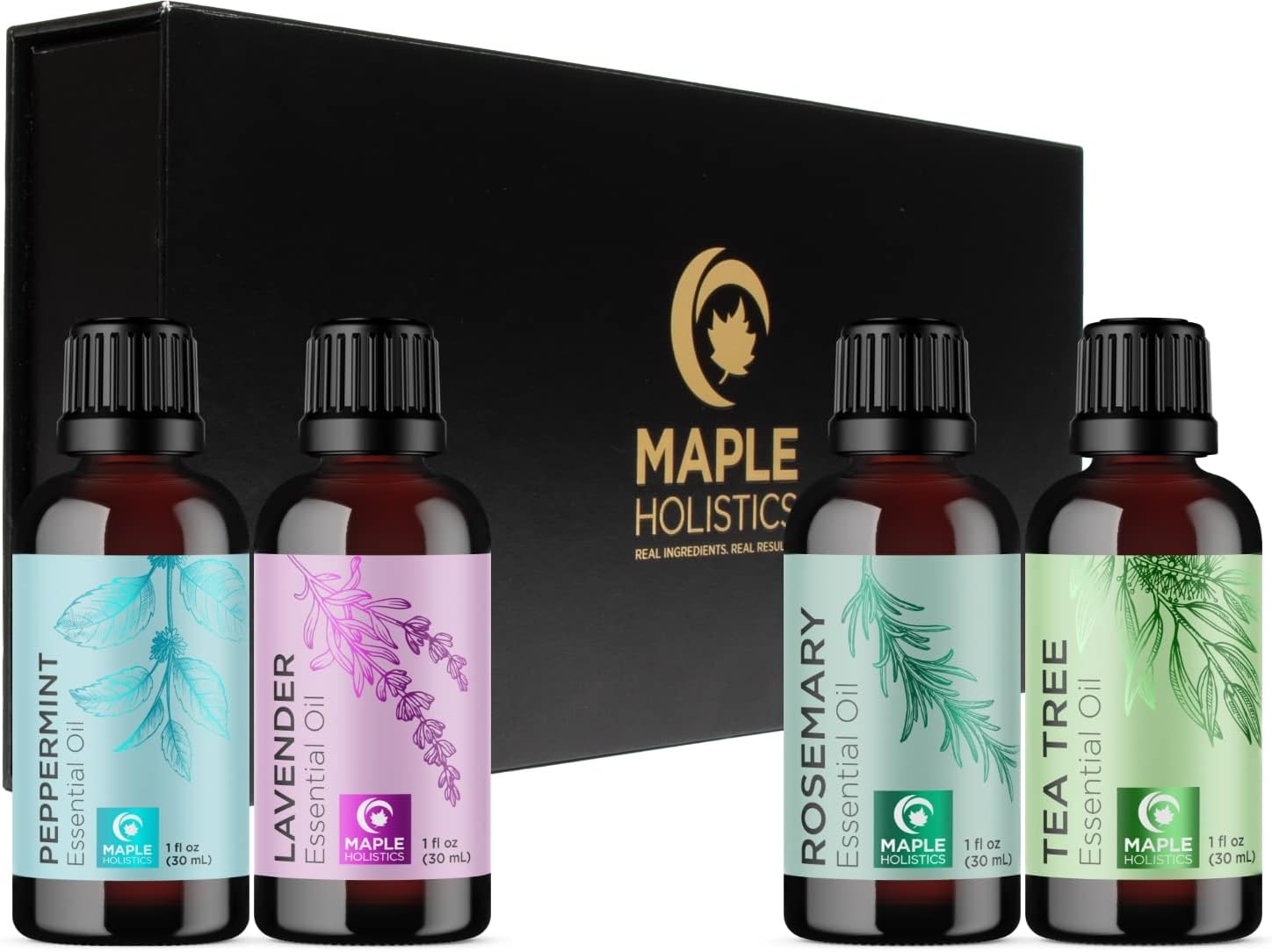 Essential Oil Set For Skin And Hair - Extra Large 100% Pure Essential Oils For Skin Hair And Nails With Premium Lavender Peppermint Tea Tree And Rosemary - Multi Use Topical Essential Oil Kit - 4 Pack