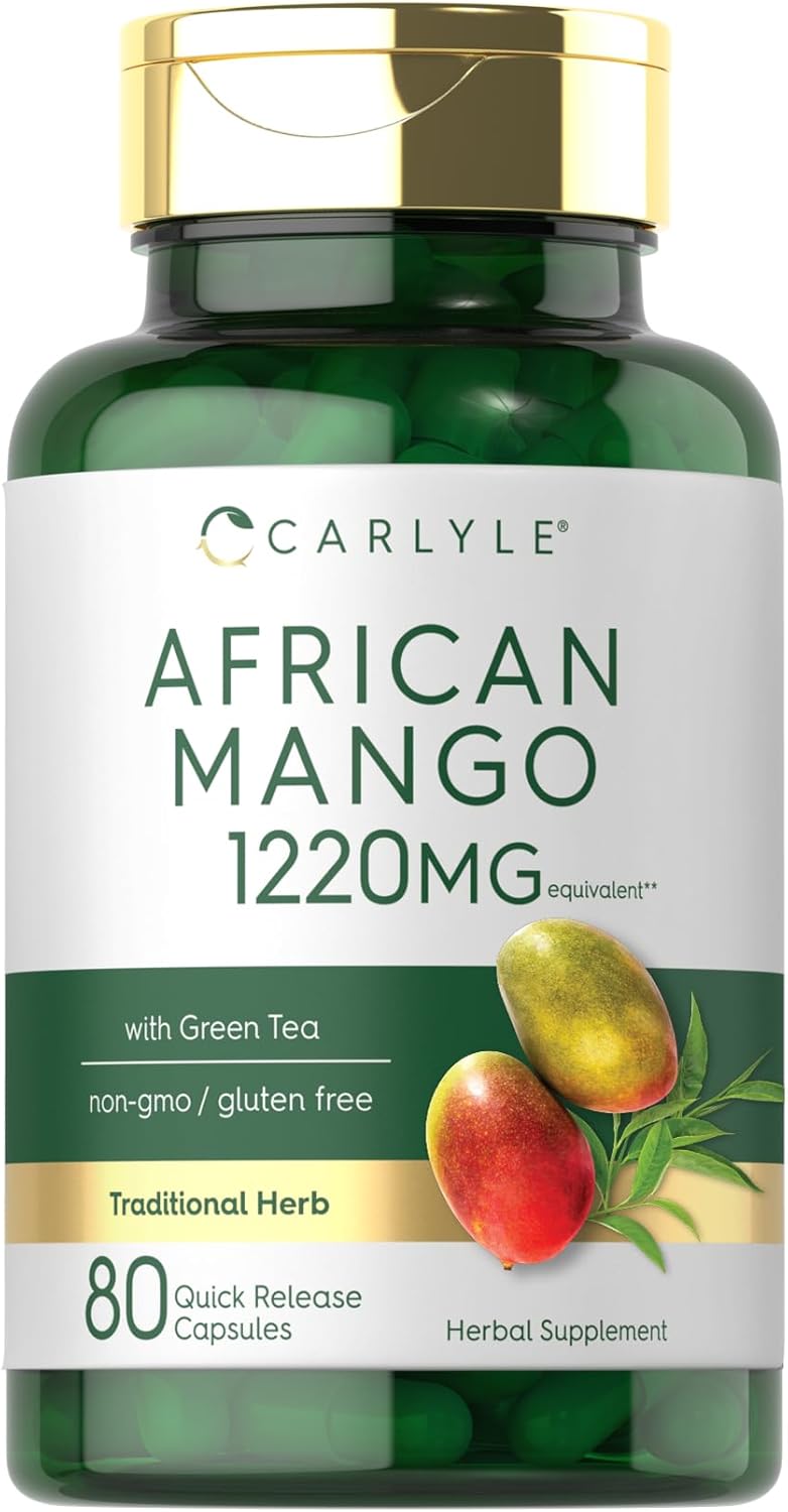 Carlyle African Mango Supplement 1220Mg | 80 Capsules | With Green Tea Extract | Non-Gmo, Gluten Free