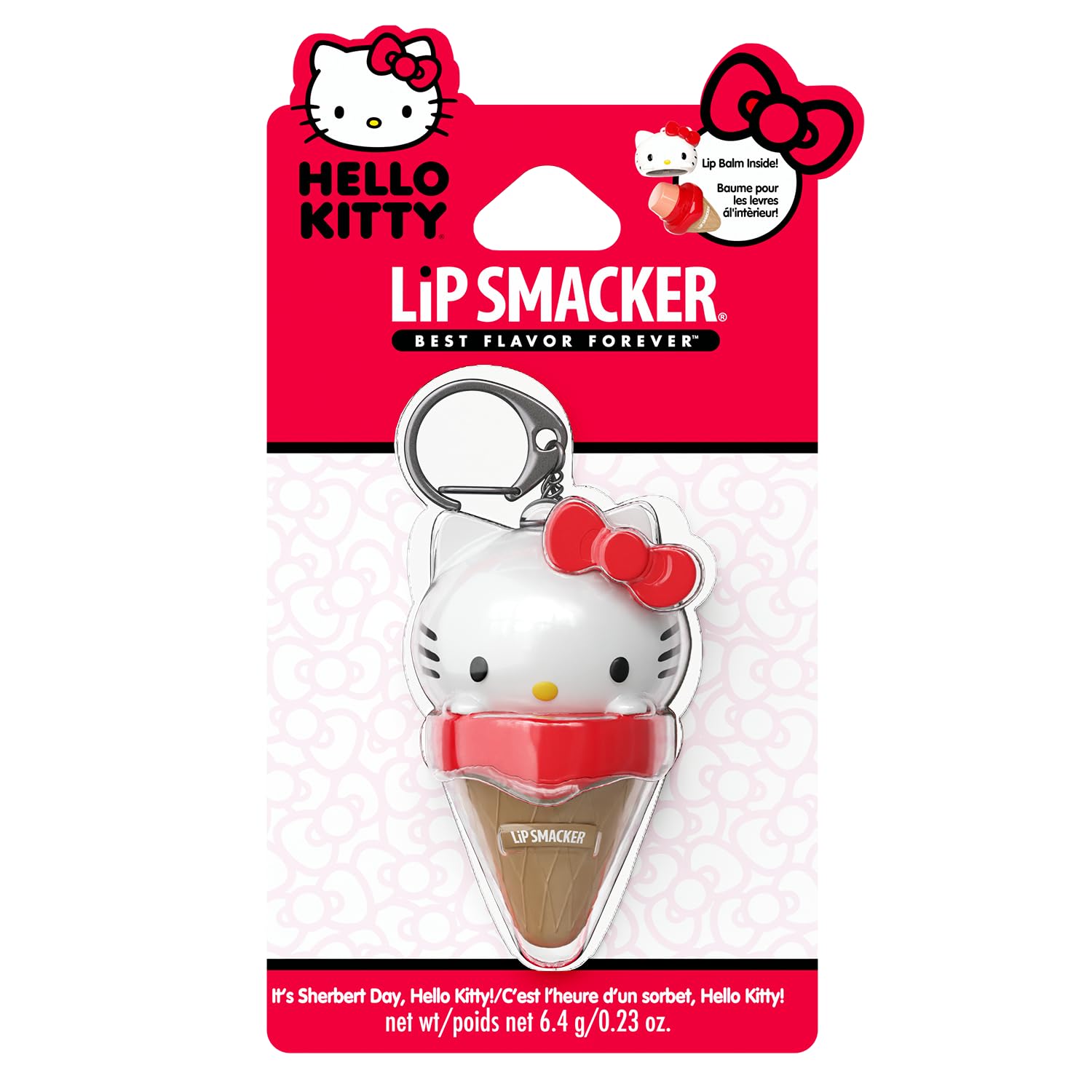 Lip Smacker Hello Kitty Lip Balm, Peach Gummy Flavored Moisturizing, Smoothing Soft Shine, Hydrating & Protecting Fun Tasty Flavors, Cruelty-Free - Positively Peach
