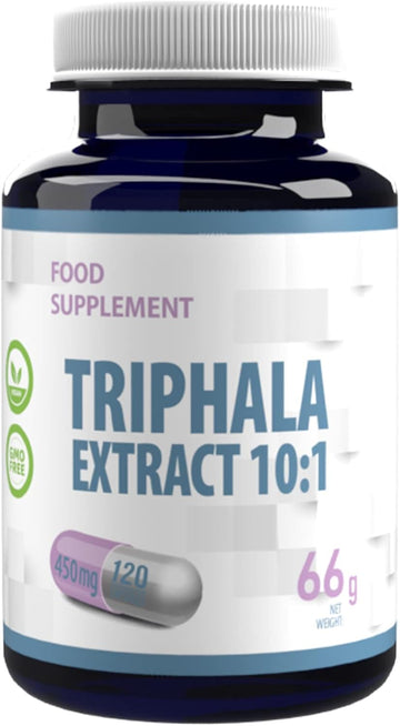 Hepatica Triphala Extract 10:1 (4,500Mg Equivalent) | 120 Vegan Capsules | High Strength Digestive & Gut Health Support | 3Rd Party Lab Tested | No Fillers, Gluten & Gmo Free